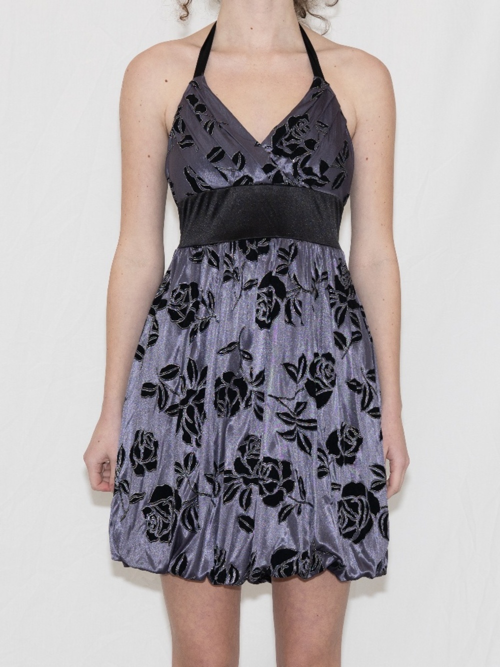 Y2k flower print mini dress party dress trixxi size large polyester